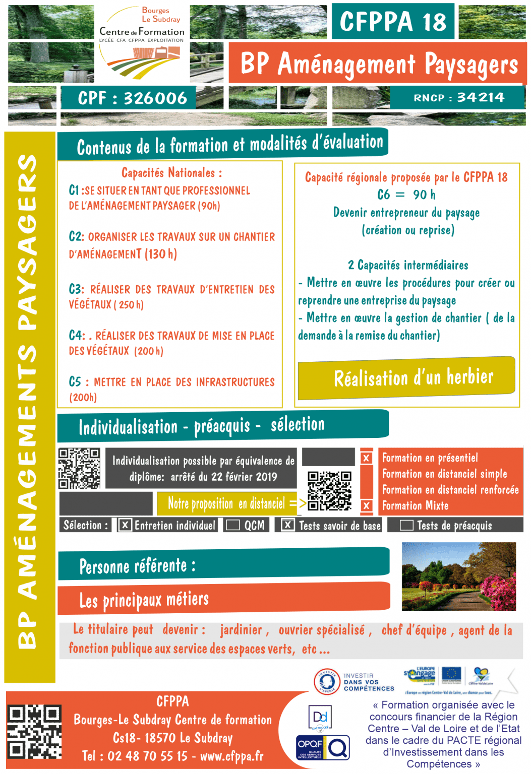 BP Aménagements Paysagers CFPPA Bourges Le Subdray