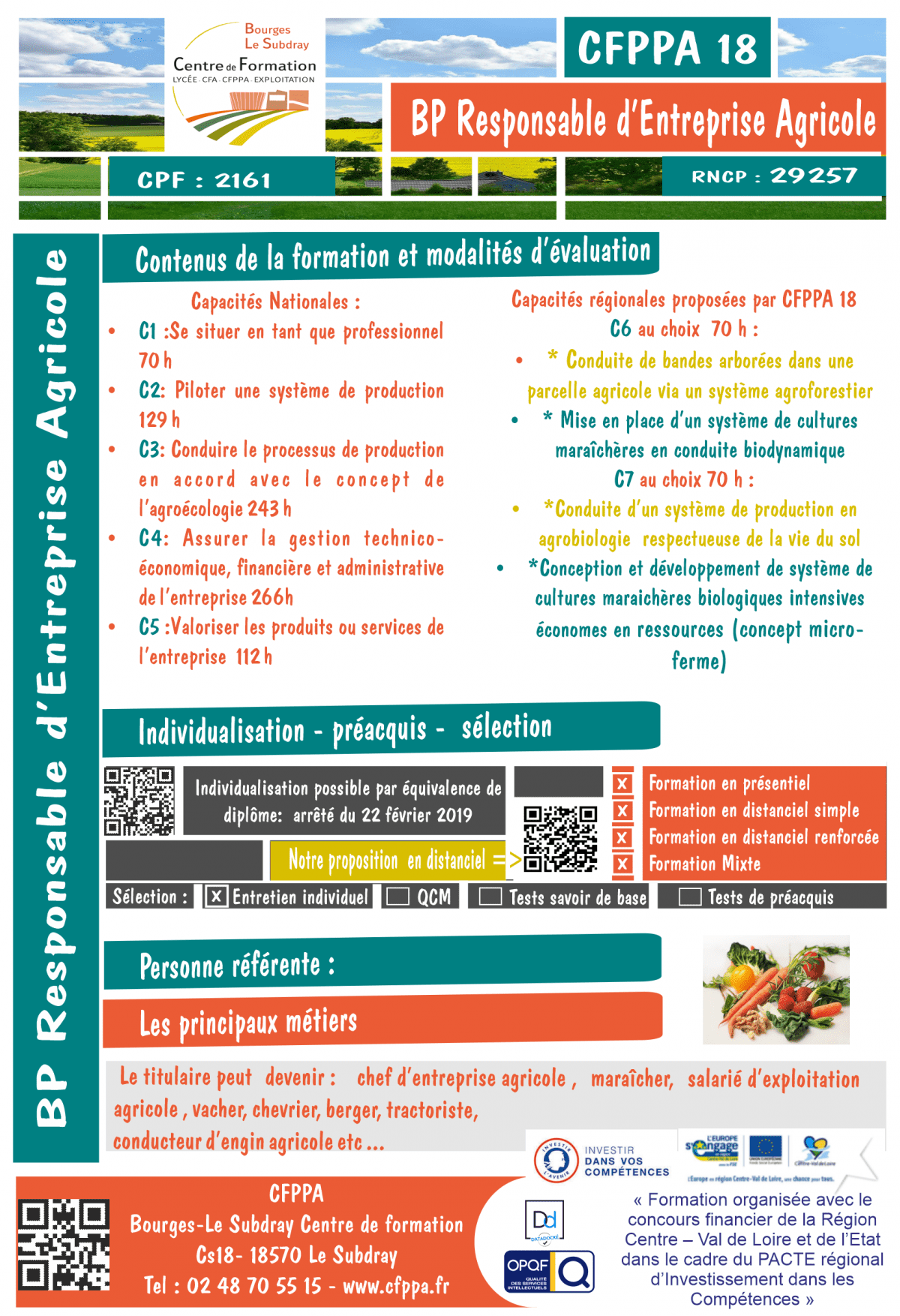 LE BP REA CFPPA Bourges Le Subdray